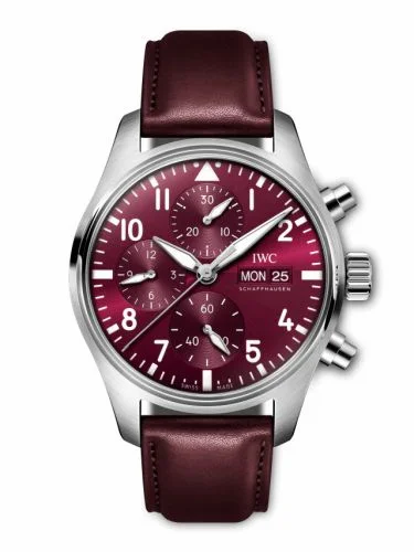 IWC Pilot's Watch Chronograph 41 Stainless Steel / Burgundy / Chinese New Year IW3881-07 (IW388107)